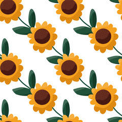 Sunflowers seamless models, vector illustration