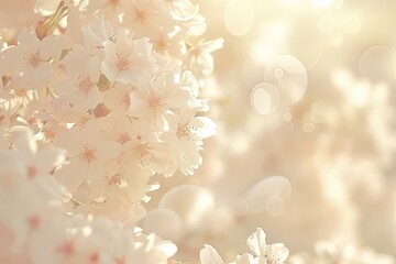 Blooming white cherry blossoms spring renewal - obrazy, fototapety, plakaty
