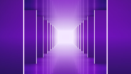 Futuristic Neon purple corridor Tunnel Loopable