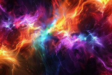 High-energy 3D plasma fields in vibrant colors - obrazy, fototapety, plakaty