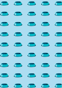 Seamless pattern of empty feeding bowls