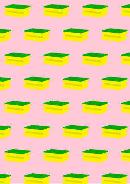 Seamless pattern of cleaning sponges