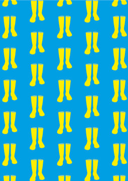 Pattern of yellow rubber boots