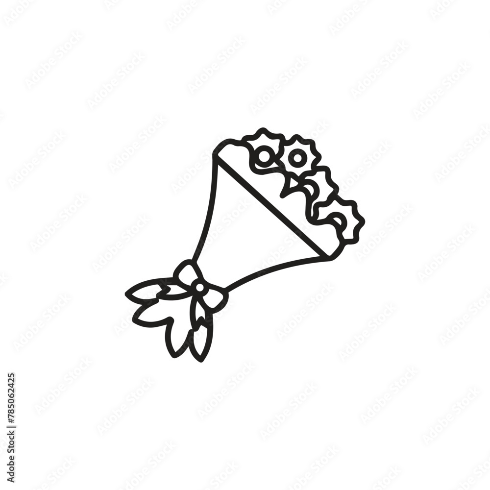 Poster bouquet icon vector. linear style sign for mobile concept and web design. bouquet symbol illustratio