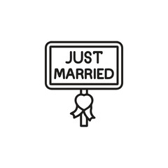 Just Married icon vector. Linear style sign for mobile concept and web design. Just Married symbol illustration. Pixel vector graphics - Vector.	
