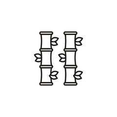 Bamboo icon vector. Linear style sign for mobile concept and web design. Bamboo symbol illustration. Pixel vector graphics - Vector.	
