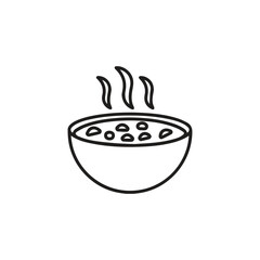 Soup icon vector. Linear style sign for mobile concept and web design. Soup symbol illustration. Pixel vector graphics - Vector.	
