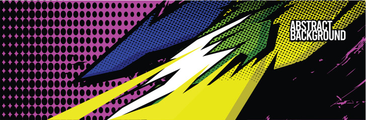 Fototapeta premium Car wrap decal designs. Abstract racing and sport background for racing livery or daily use car vinyl sticker. Vector eps 10.