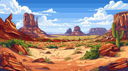 Arizona Desert Ladscape, Illustration, background