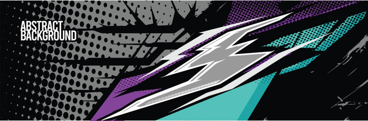 Car wrap decal designs. Abstract racing and sport background for racing livery or daily use car vinyl sticker. Vector eps 10.