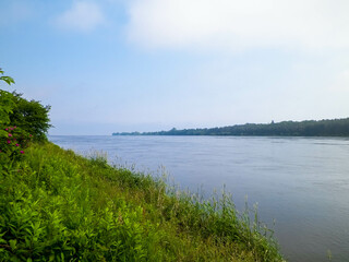 The estuary of the Vistula was seen from Sobieszewska island. - obrazy, fototapety, plakaty