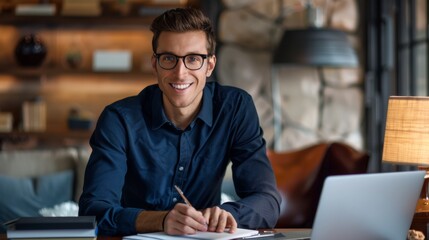 Obraz premium A Confident Man at Work