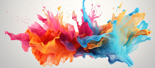 colorful watercolor ink splashes, paint 233