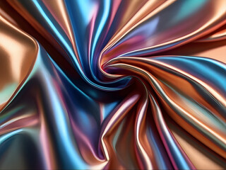 3d Illustration  art Colorful holographic iridescent satin foil background

