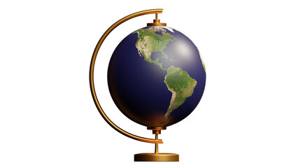 Earth Globe Western Hemisphere