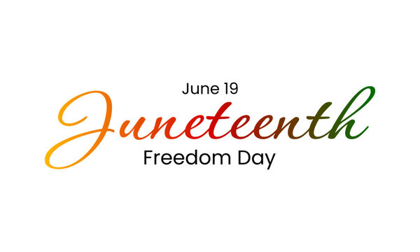 Juneteenth Day lettering design. Juneteenth celebration text for banner, poster, card. Vector illustration