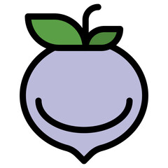 Vector Icon Radish, turnip, vegetable, food