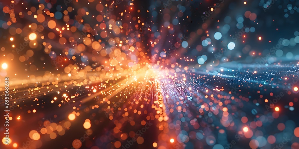 Poster explosive collision of light and data in a dynamic virtual space