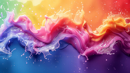 Colorful Slime Wave on a Rainbow Background
