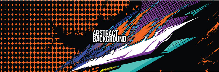 Car wrap decal designs. Abstract racing and sport background for racing livery or daily use car vinyl sticker. Vector eps 10.