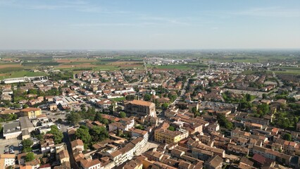 Aerial view Valeggio sul Mincio is a comune in Italy, located in the province of Verona, Venice...