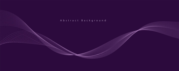 Purple background with flowing wave lines. Futuristic technology concept. Vector illustration
