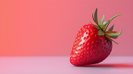 Ripe strawberry mockup and copy space with a gradient background 
