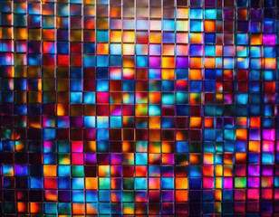 abstract background of colored glass cubes in rainbow colors