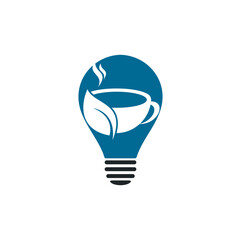 Eco Coffee bulb shape concept Logo Template Design. Green Coffee Logo Template Design Vector.