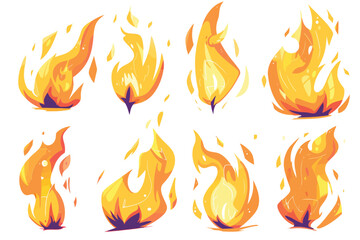 fire set isolated vector style