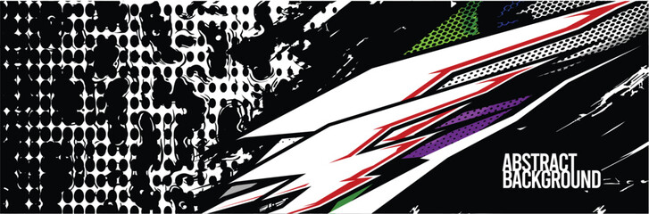 Car wrap decal designs. Abstract racing and sport background for racing livery or daily use car vinyl sticker. Vector eps 10.