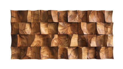 Wooden Wall Panel Enhancing On Transparent Background.
