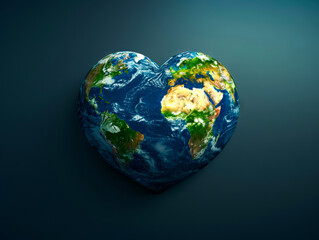 Earth in the shape of a heart.