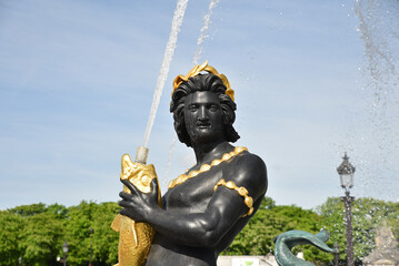 Statue de la fontaine place de la Concorde à Paris. France