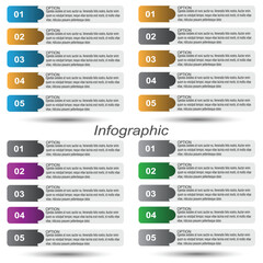 Collection infographics with steps and options, banner  for  business design and website template.
