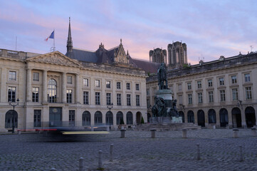 Beautiful Evening View of Place Royale in Reims - France - 785080204