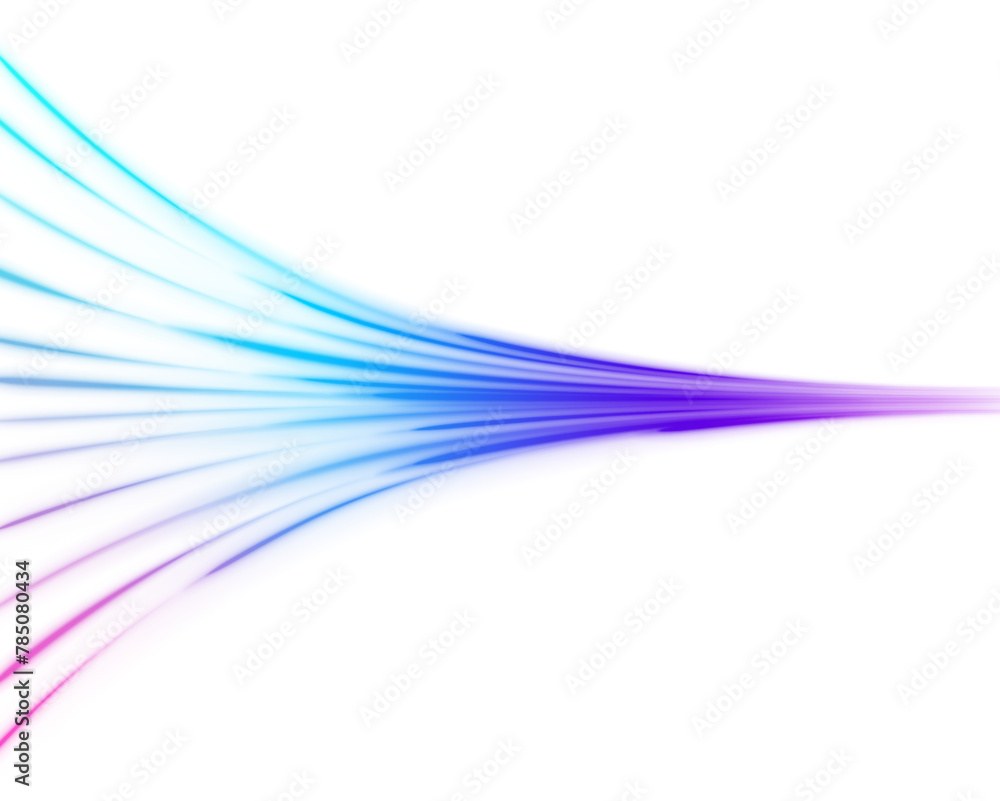Aufkleber abstract background in blue and purple neon glow colors. vector png blue glowing lines air flow effe