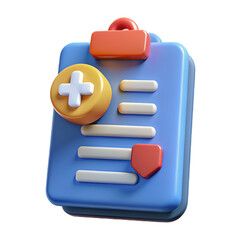 Healthcare 3d icon, Health Record 3d icon