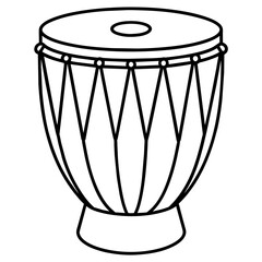 drum line art coloring book page for children's vector art illustration