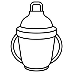 bottle of milk line art coloring book page for children's vector art illustration
