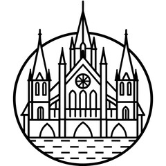 Fototapeta premium vector illustration of church or city-gothic