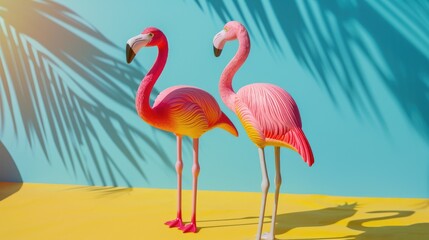 Flamingo toys scene. Generative AI