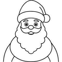 santa claus cartoon line art coloring book page for children's vector art illustration
