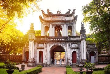 Fototapeta na wymiar Main gate of Temple of Literature in Hanoi, Vietnam