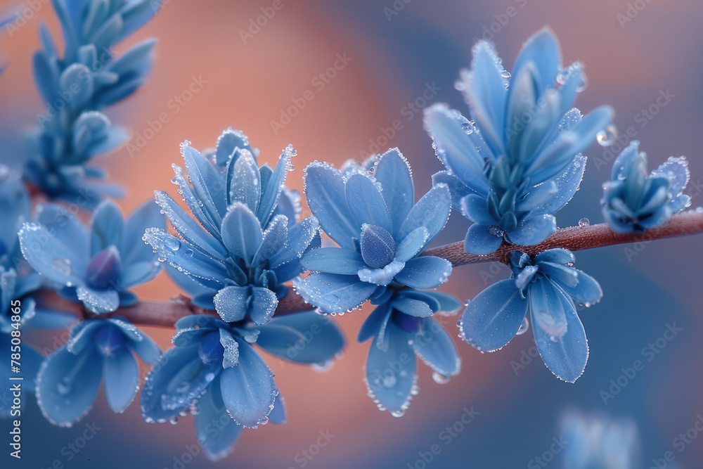 Aufkleber a detailed view of a creeping juniper branch, the scale-like leaves densely packed and coated with a