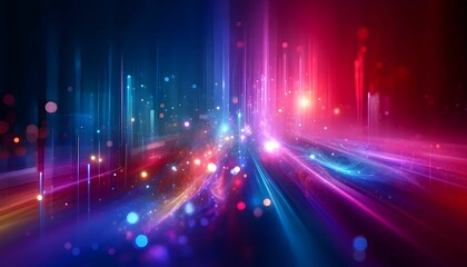 Colorful matrix waves move in a black background.