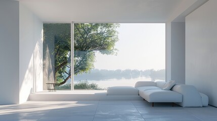 Minimalist living room. Generative AI