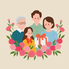 5월 가정의 달 손그림 일러스트