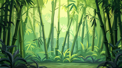 Fototapeta na wymiar Bamboo forest, Illustration, Background