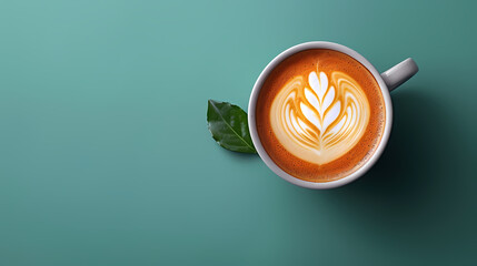 Coffee Cup: Card in blue green tones